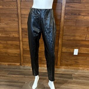 SHEIN Glossy Black Ankle Pants